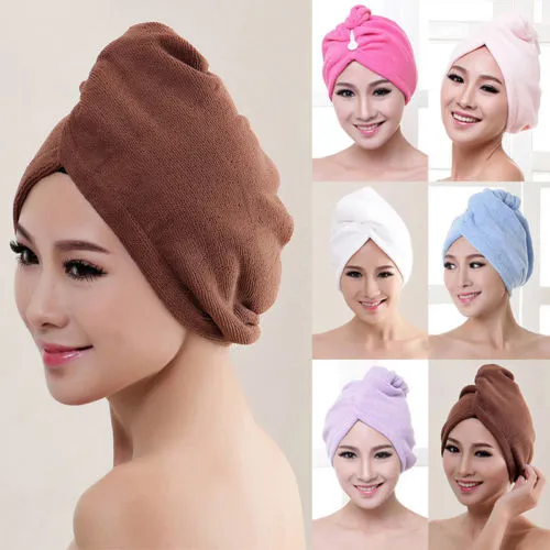 Domestic Shower Cap Towel, Daily Household Bathroom Pure Color Hair Towel