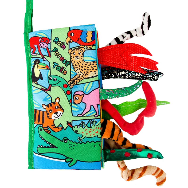 Children's Educational Toy Durable Animal Tail Pattern Printing Cloth Book Toy
