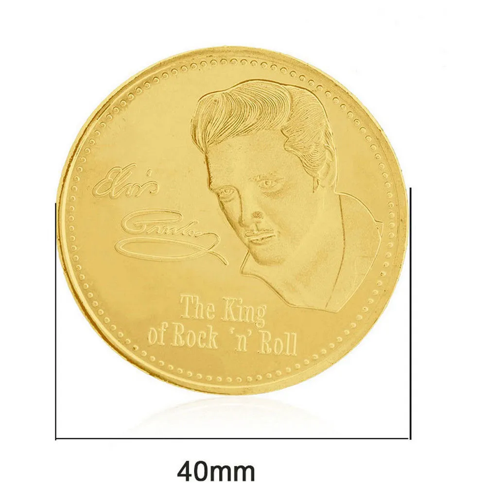Silver Gold Commemorative Coin, The King of N Rock Roll Gold Art Coin