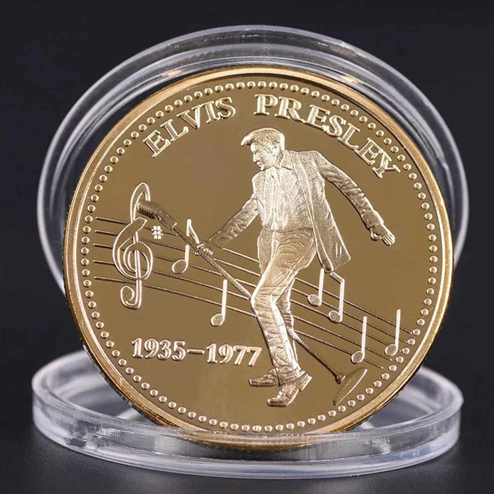 Silver Gold Commemorative Coin, The King of N Rock Roll Gold Art Coin