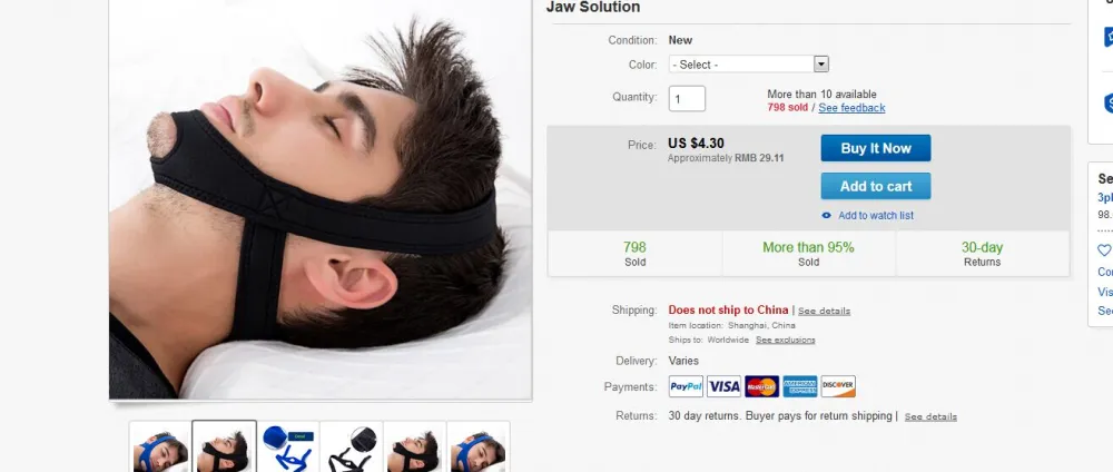 Anti Snore Chin Strap Adjustable Breathable Stop Snoring Head Band