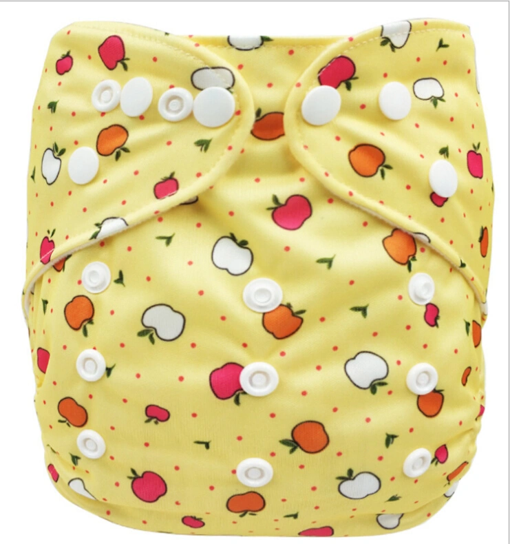 Newborn Baby Cloth Diaper, Cute Animal Print Washable Snap Nappy