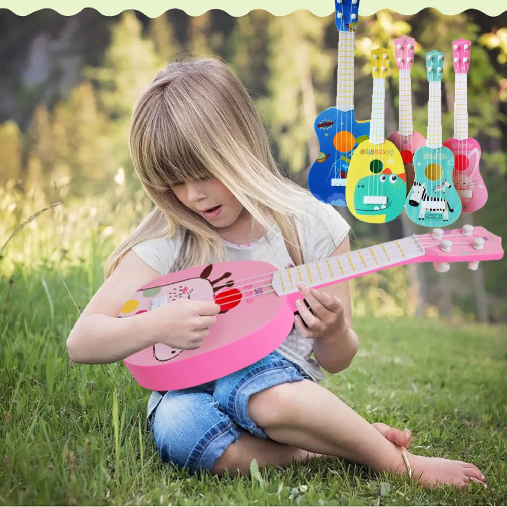 Toddler Kid's Musical Guitar Cute Cartoon Animal Print Mini Ukulele