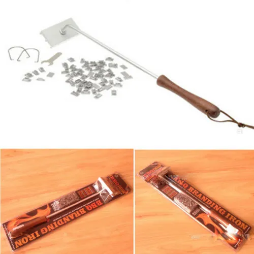 BBQ Barbecue Branding Iron Tool, Meat Steak Burger Letters Spaces