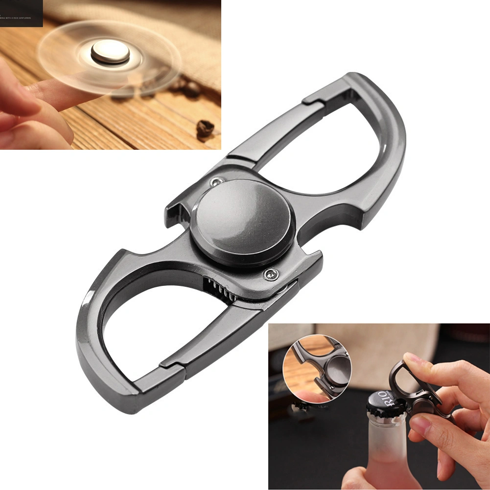 Bottle Opener with 4 Key Rings, Fidget Spinner Beer Bottle Opener