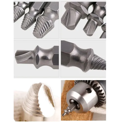 4Pcs/Set Broken Bolt Remover Screws Extractor Drill Bits Guide Set