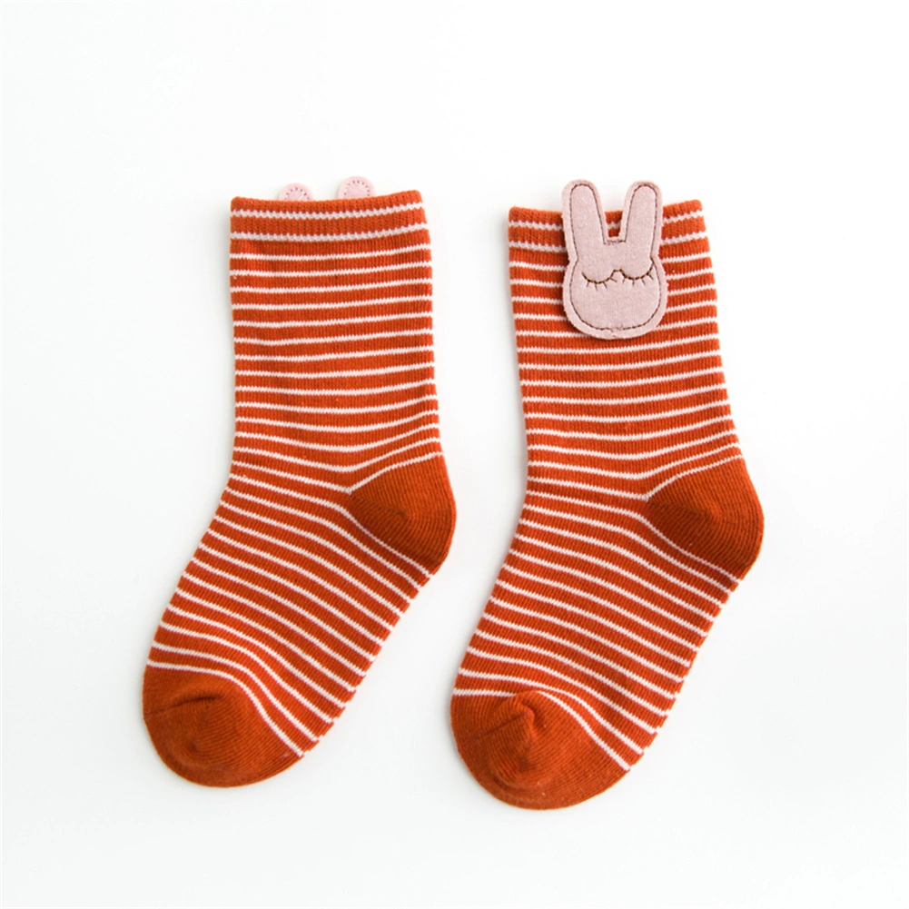 Baby Girls Boys Cute Socks Stripe Print 3D Cartoon Animal Short Stocking