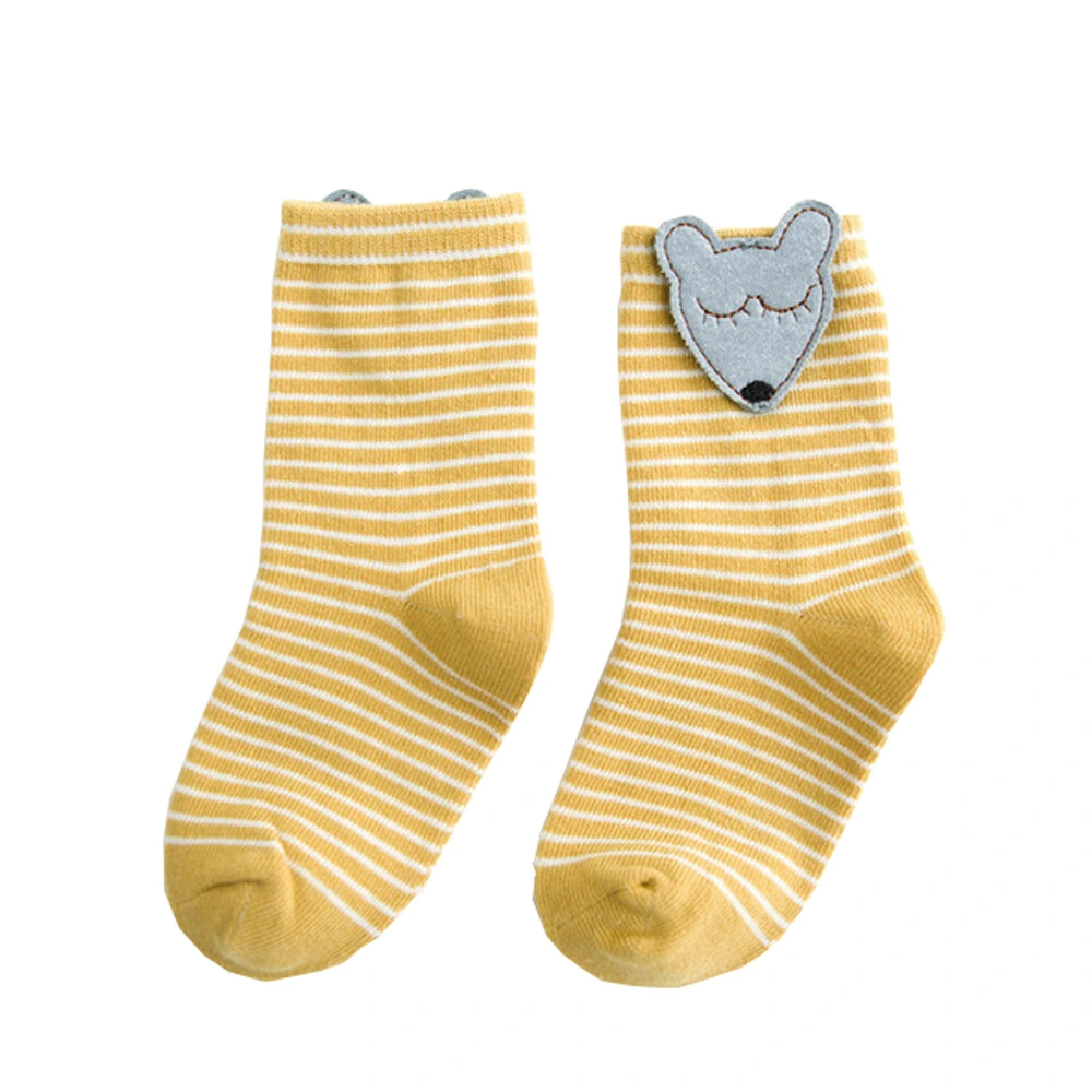 Baby Girls Boys Cute Socks Stripe Print 3D Cartoon Animal Short Stocking