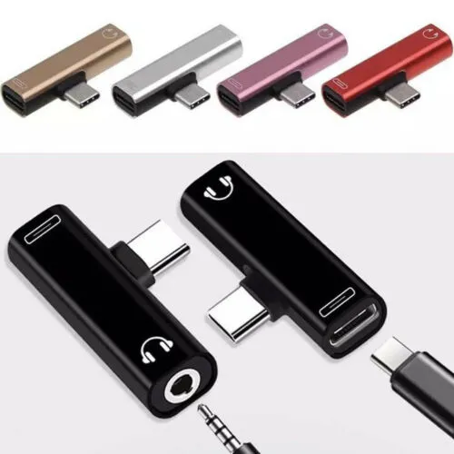 Type C USB C Cable Adapter Charge Headphone to 3.5mm Jack Audio
