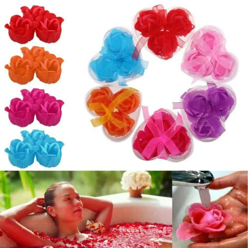 Scented Rose Bath Body Soap Set Solid Color Flower Soap Gift