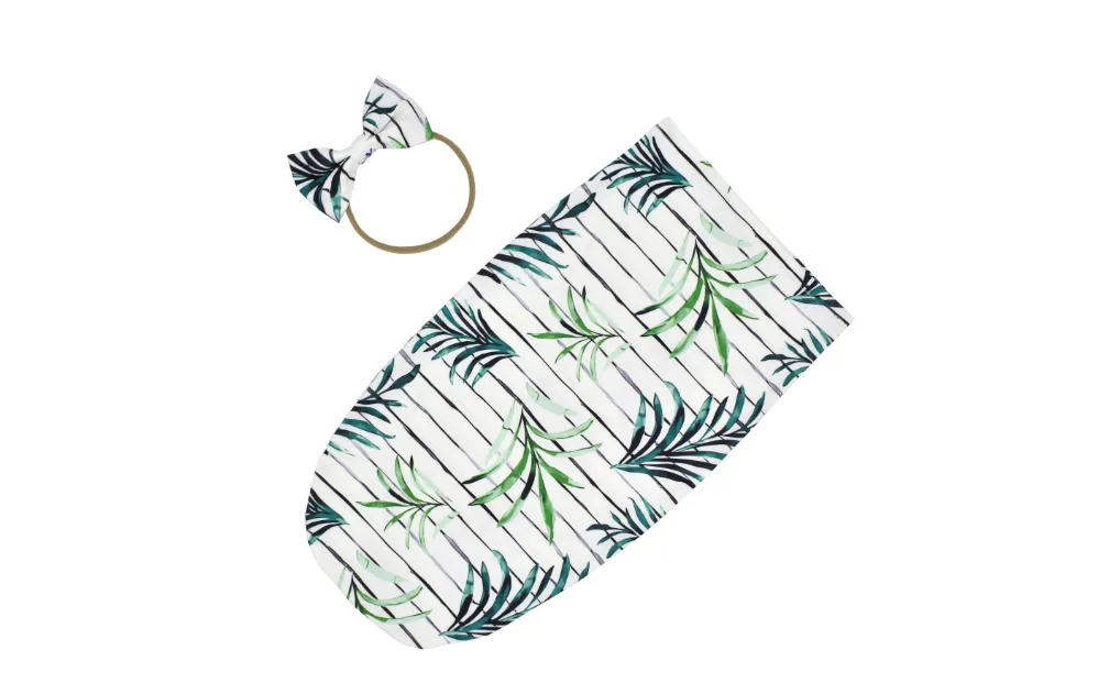 Baby Sleeping Bag and Headband, Swaddle Blanket and Headwear