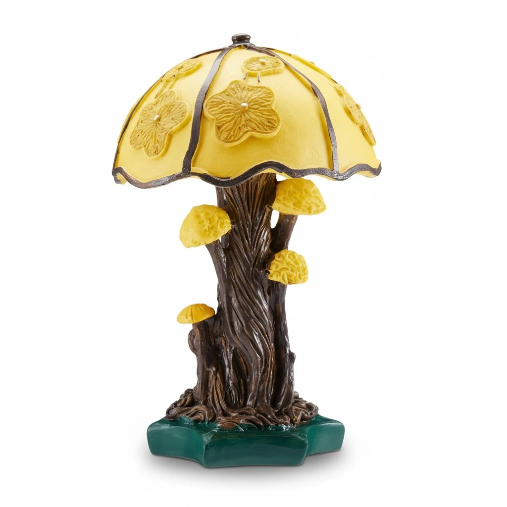 Mushroom Table Lamp Rural Style Retro Colorful Bedside Desk Light
