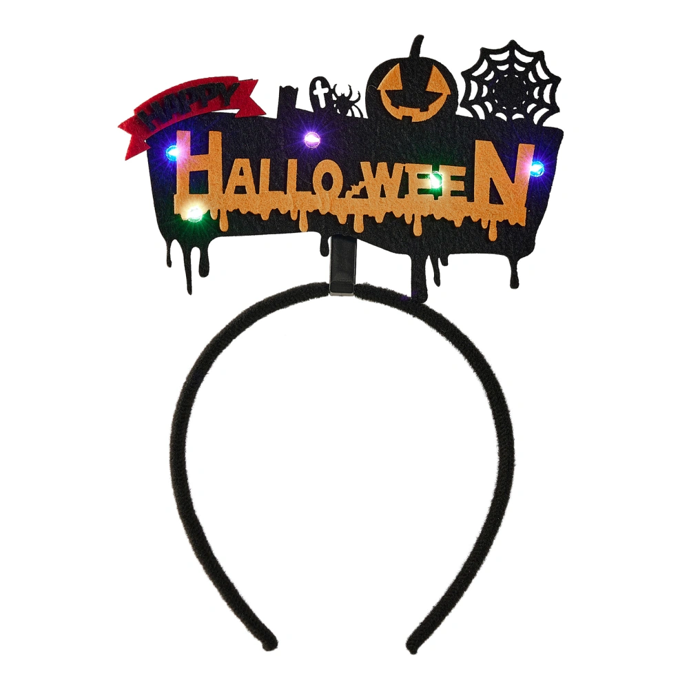 Halloween Glowing Headband Pumpkin Spider Hair Band Hair Hoop