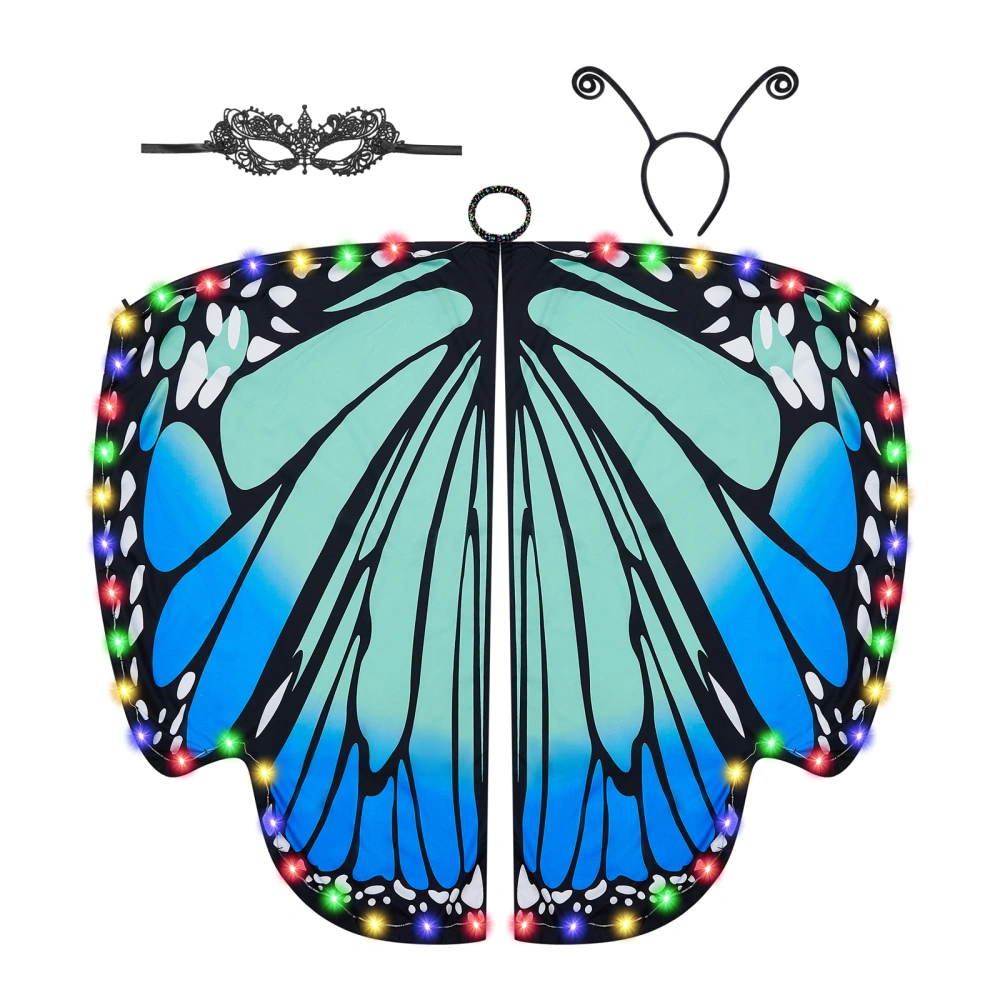 Women Light Up Butterfly Wings Costume Cape Halloween Butterfly Shawl