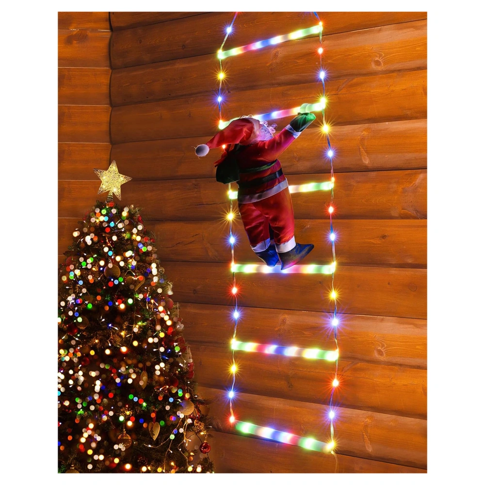 Christmas LED Ladder Lights with Climbing Santa Claus, Ornament