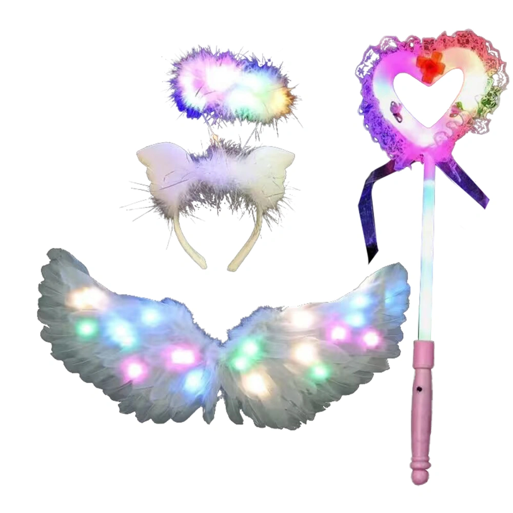 Light Up Feather Wings, Fairy Wings, Angel Wings Headband Wand