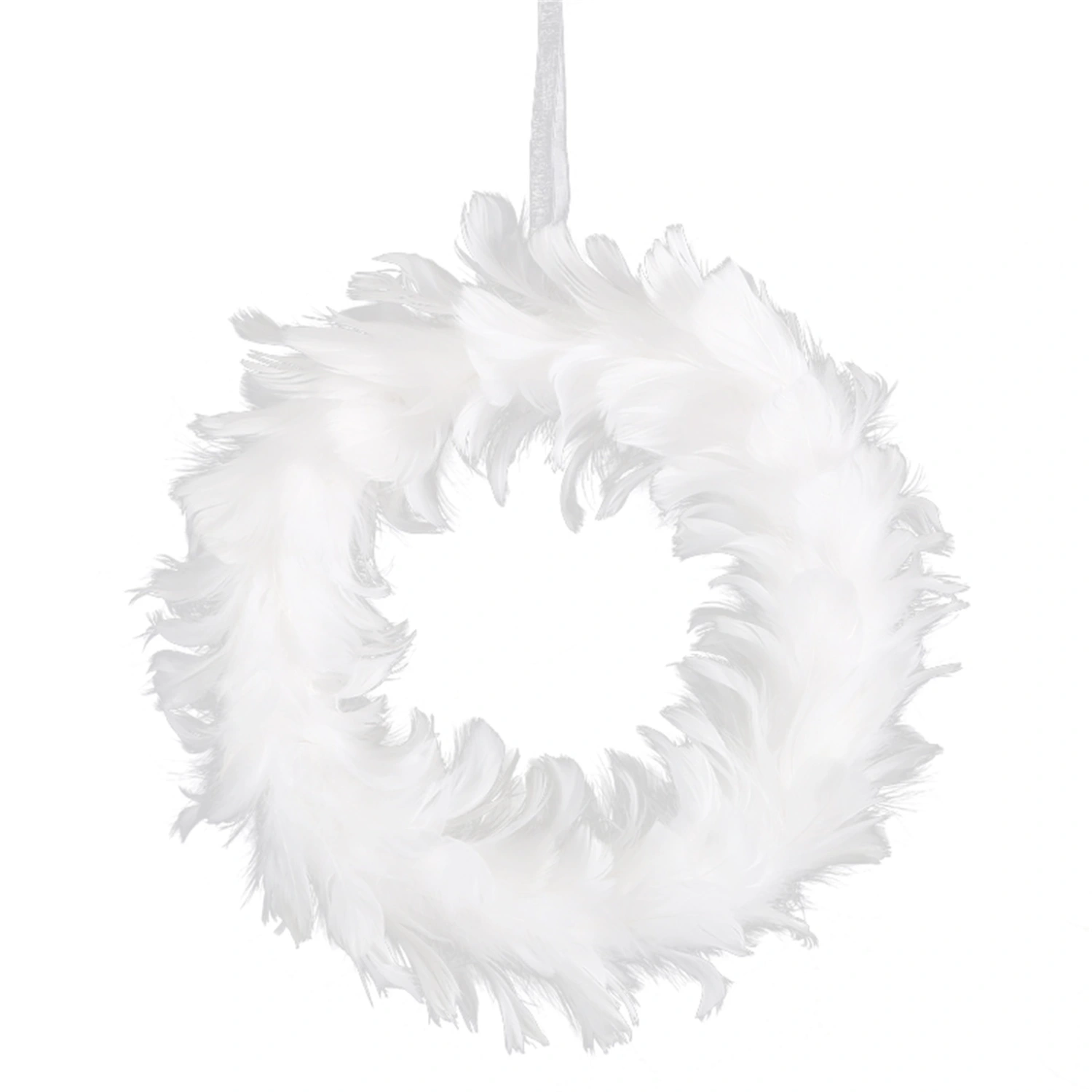 Christmas Feather Wreath Hanging Lighted Garland for Front Door