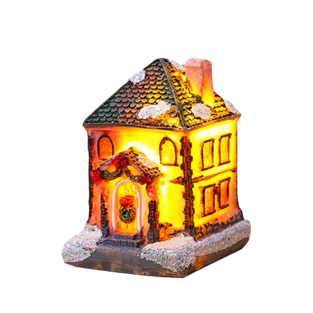 Christmas Village Houses Cute LED Light Up Snow House Scene Figurine