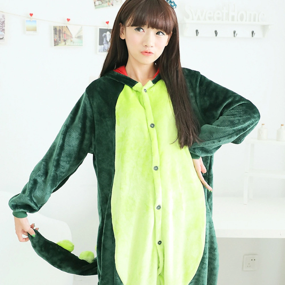 Women Cartoon Dinosaur Pajamas, Adults Long Sleeve Hooded Jumpsuit