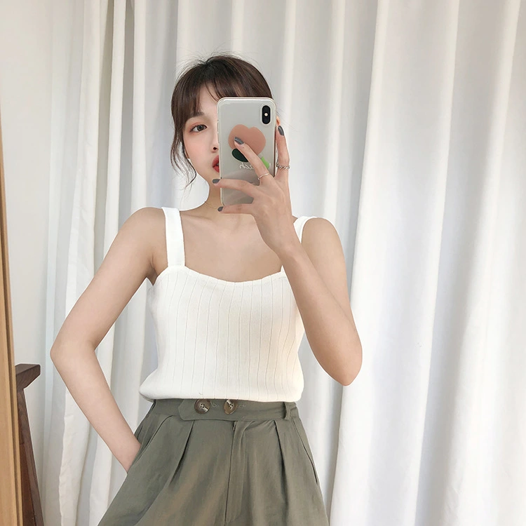 Women Fashion Solid Color Tank Top Stylish Sleeveless Tops for Daily Wear