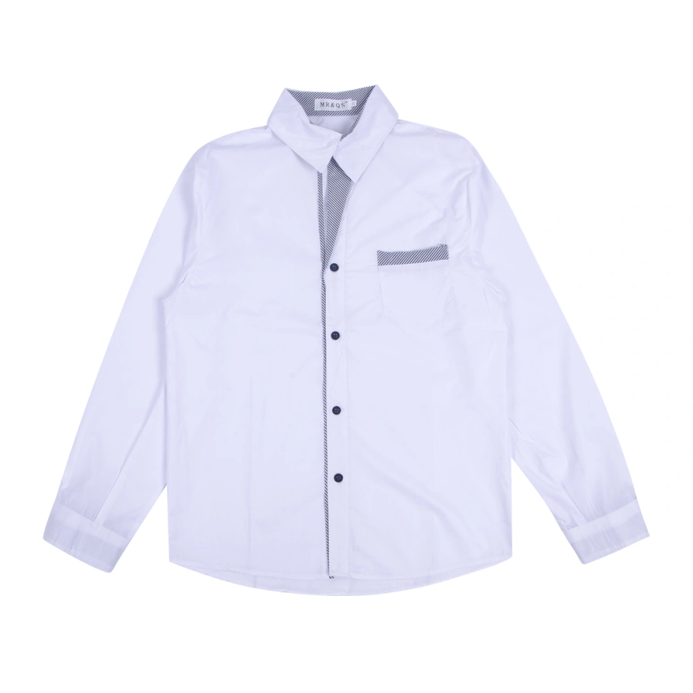 Men's Button Down Shirt, Turn-Down Collar Tops with Chest Pocket