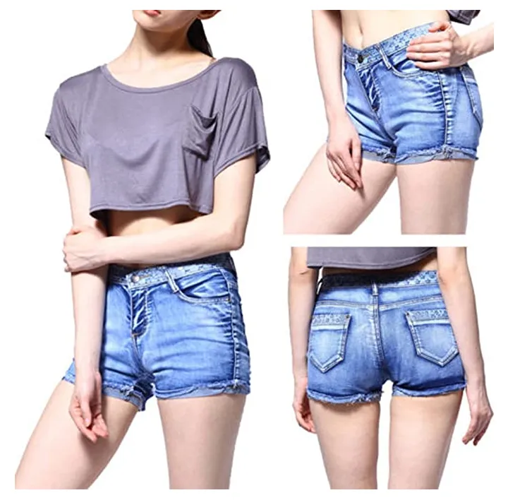 Women's Stitching Style Short Pants, Zipper Button Closure Beach Shorts