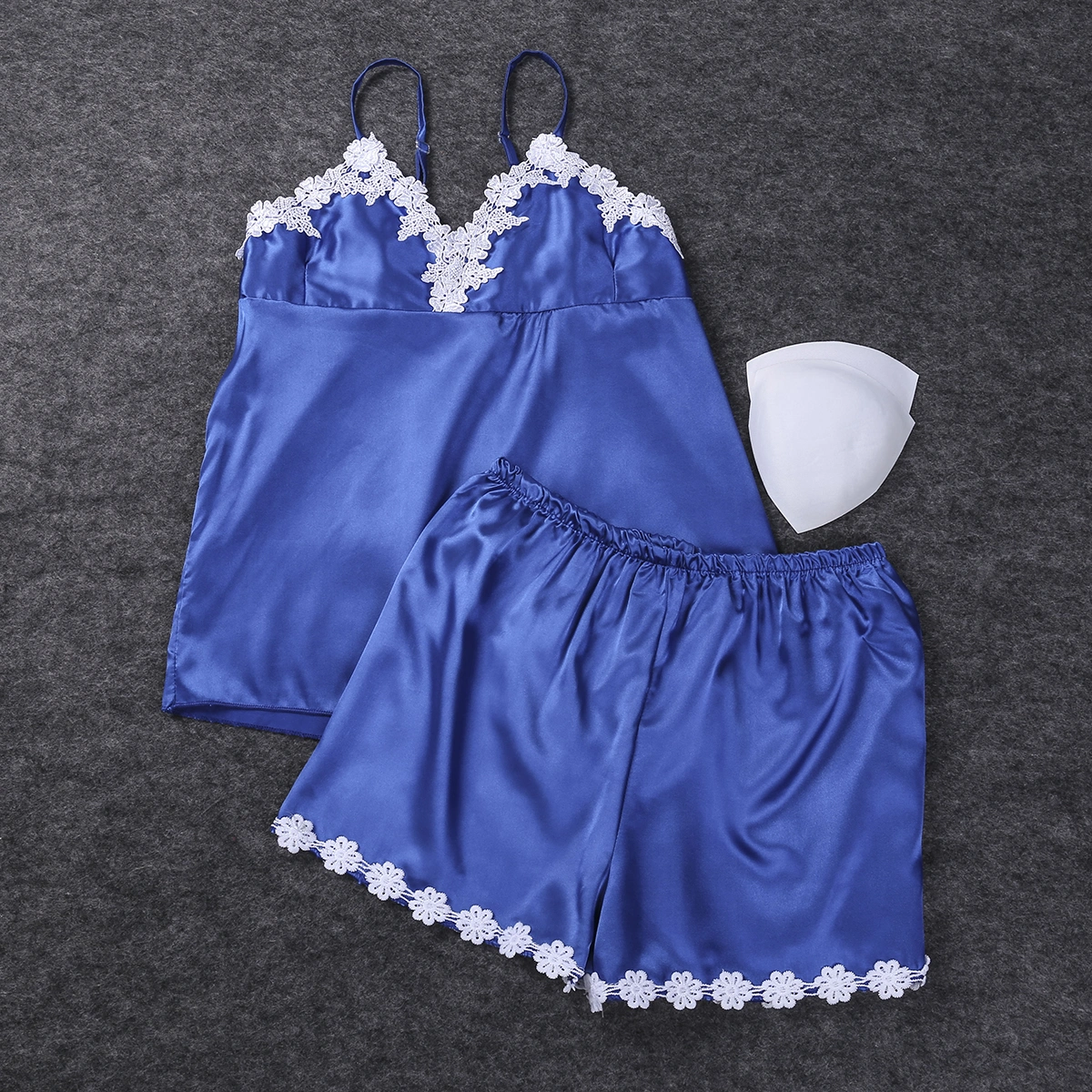 Women Summer Sleepwear Suit, V-Neck Sling Tops+Loose Short Pants