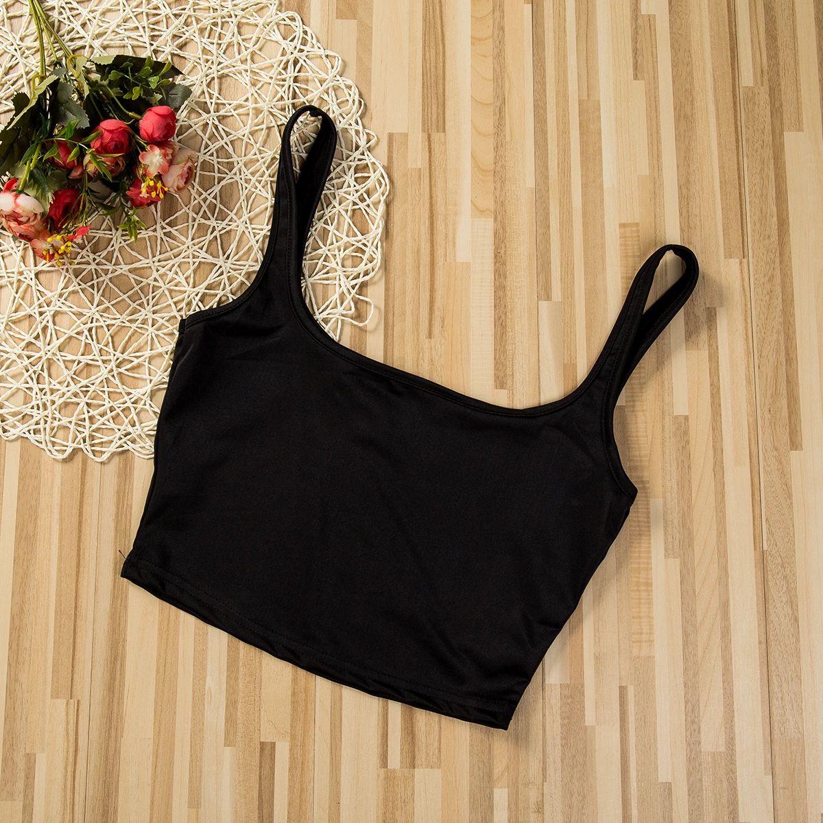 Women Top Shirt Solid Color Slim Sling Crop Tank Top Summer Hot Outfit