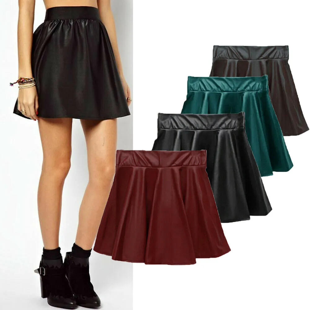 Ladies Stylish Dress Monochrome Flared Pleated Daily Casual Skirt