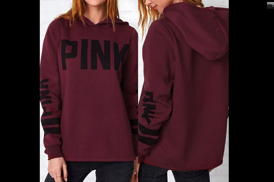 Women Sweatshirt Letter Straps Hoodie Loose Pullover Wild Fashion Casual Top
