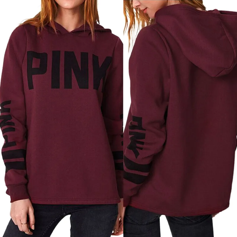 Women Sweatshirt Letter Straps Hoodie Loose Pullover Wild Fashion Casual Top