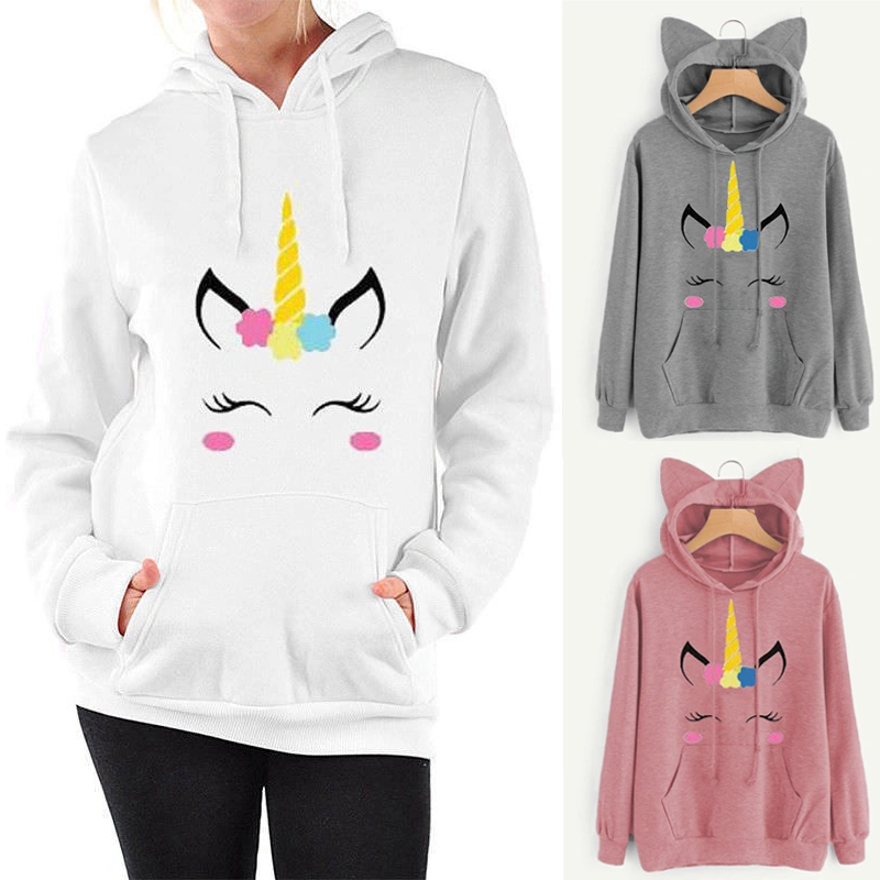 Women' s Hoodie Simple Pattern Sweatshirts Long Sleeve Jumper Pullovers