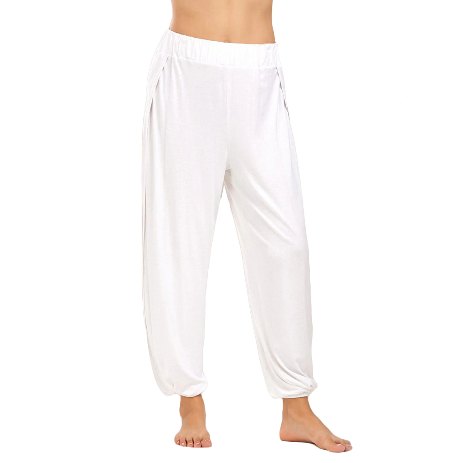 Women Casual Loose Yoga Pants, High Waisted Side Split Sport Trousers