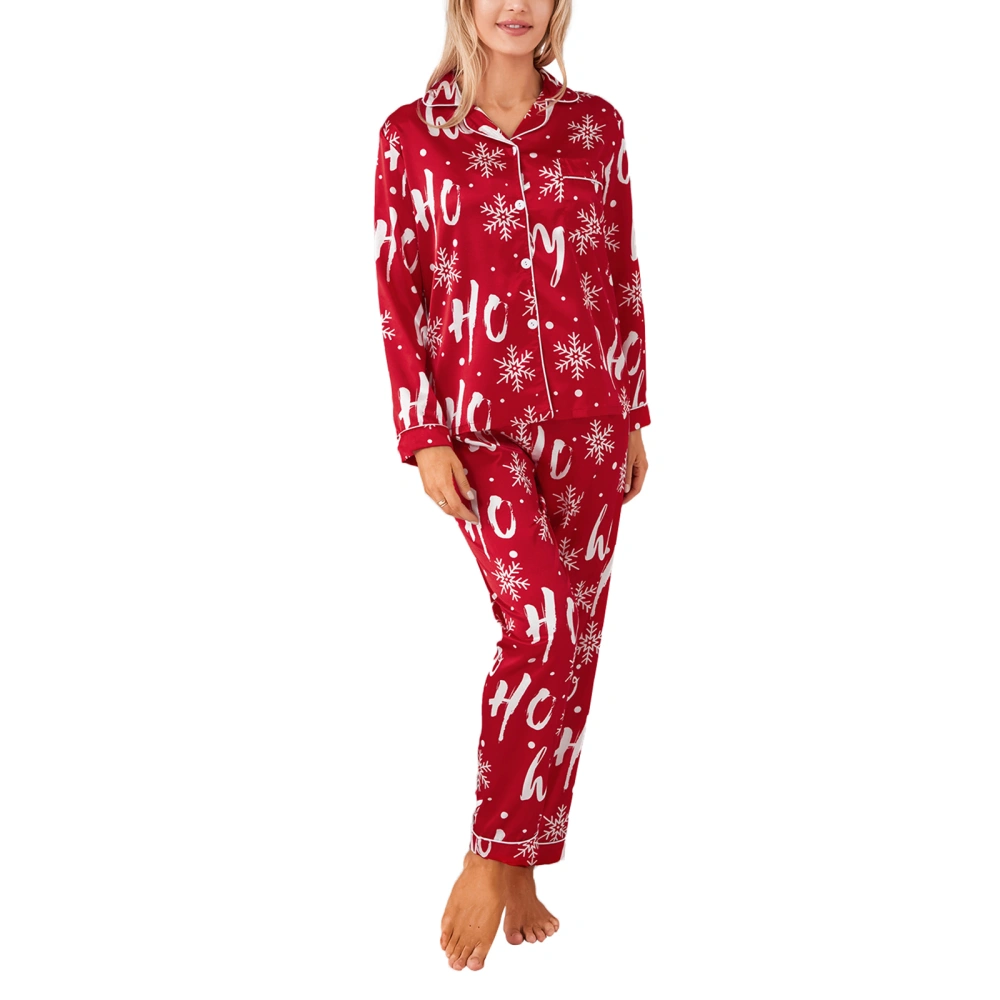 Women’s 2 Piece Pajamas Set Christmas Long Sleeve Shirt + Pants Set