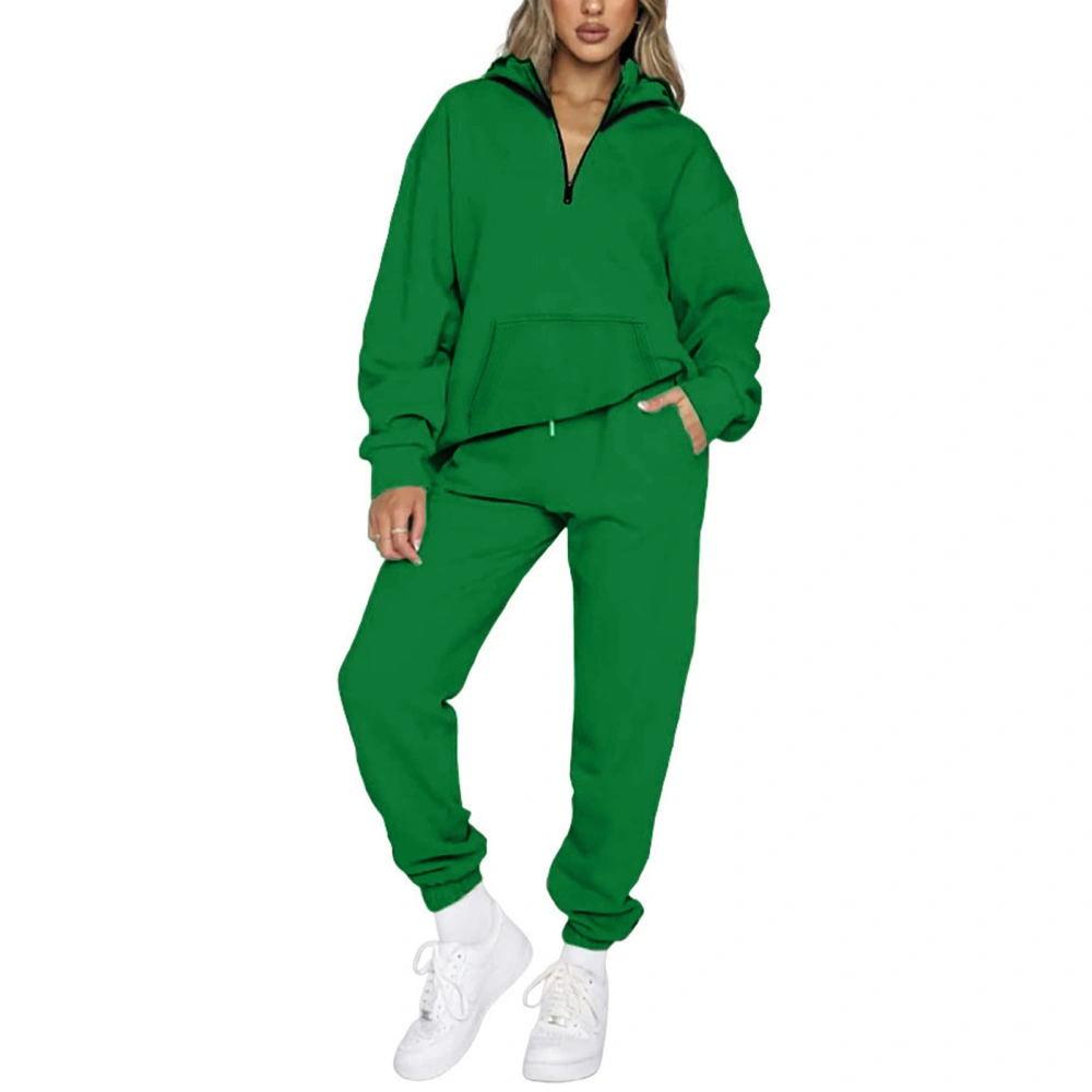 Women Pajamas Set 2 Pieces Loungewear Suits Solid Color Hoodies Pants