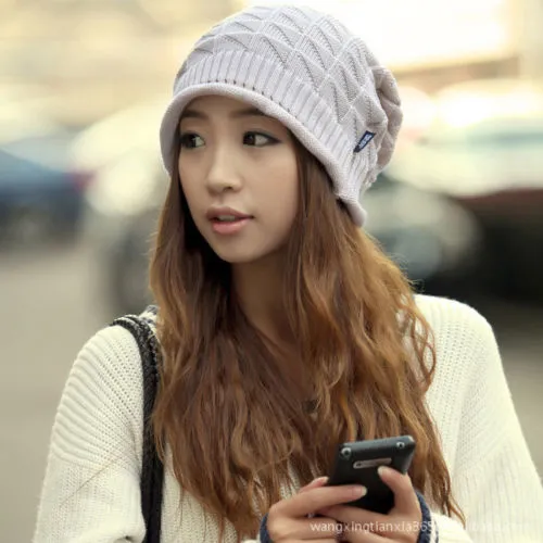 Ladies Beanie Cap Warm Pure Knitting Loose Novel Versatile Hat