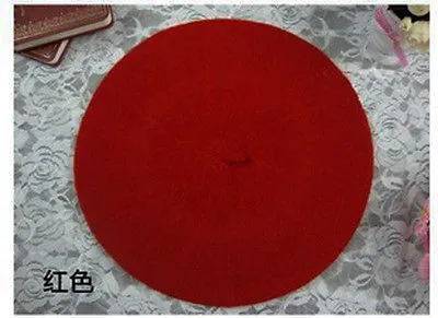 Women Retro Beret Hat Solid Color Brimless Artist Painter Beanie