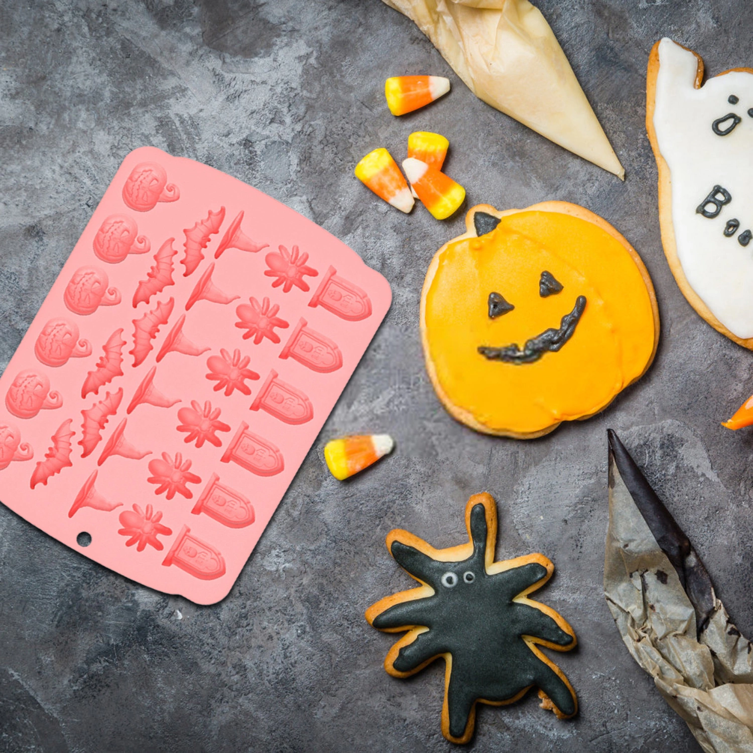 Halloween Baking Tool Mold Skull Shape, Dessert Decoration DIY Tool