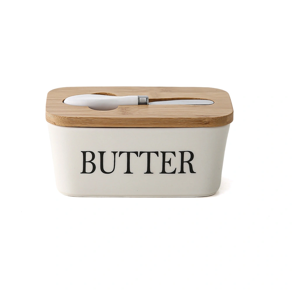 Large Butter Dish with Lid, Ceramic Butter Container with Cover