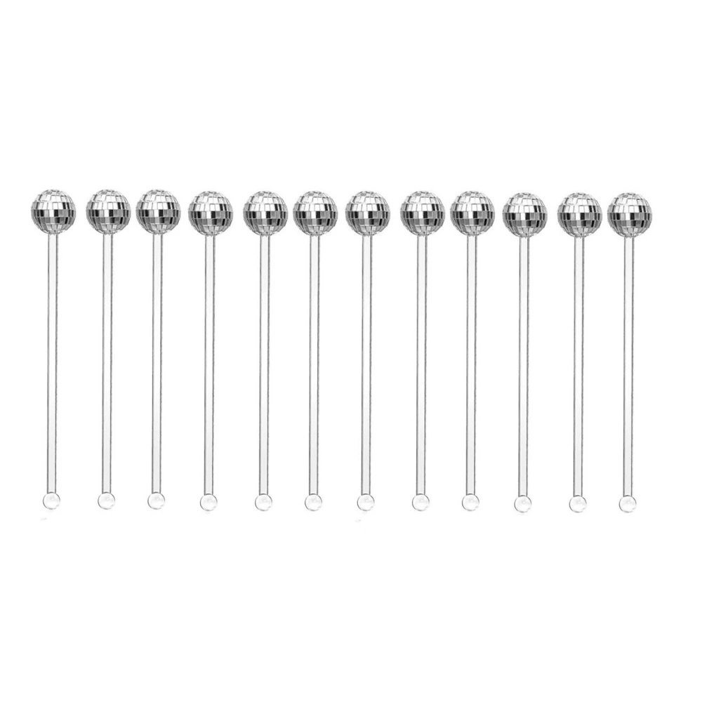 Disco Balls Cocktail Stirrers Round Top Swizzle Sticks Party Supplies