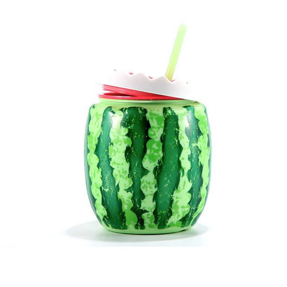 Cute Watermelon Cups Summer Fruit Shaped Cup with Lid and Straw