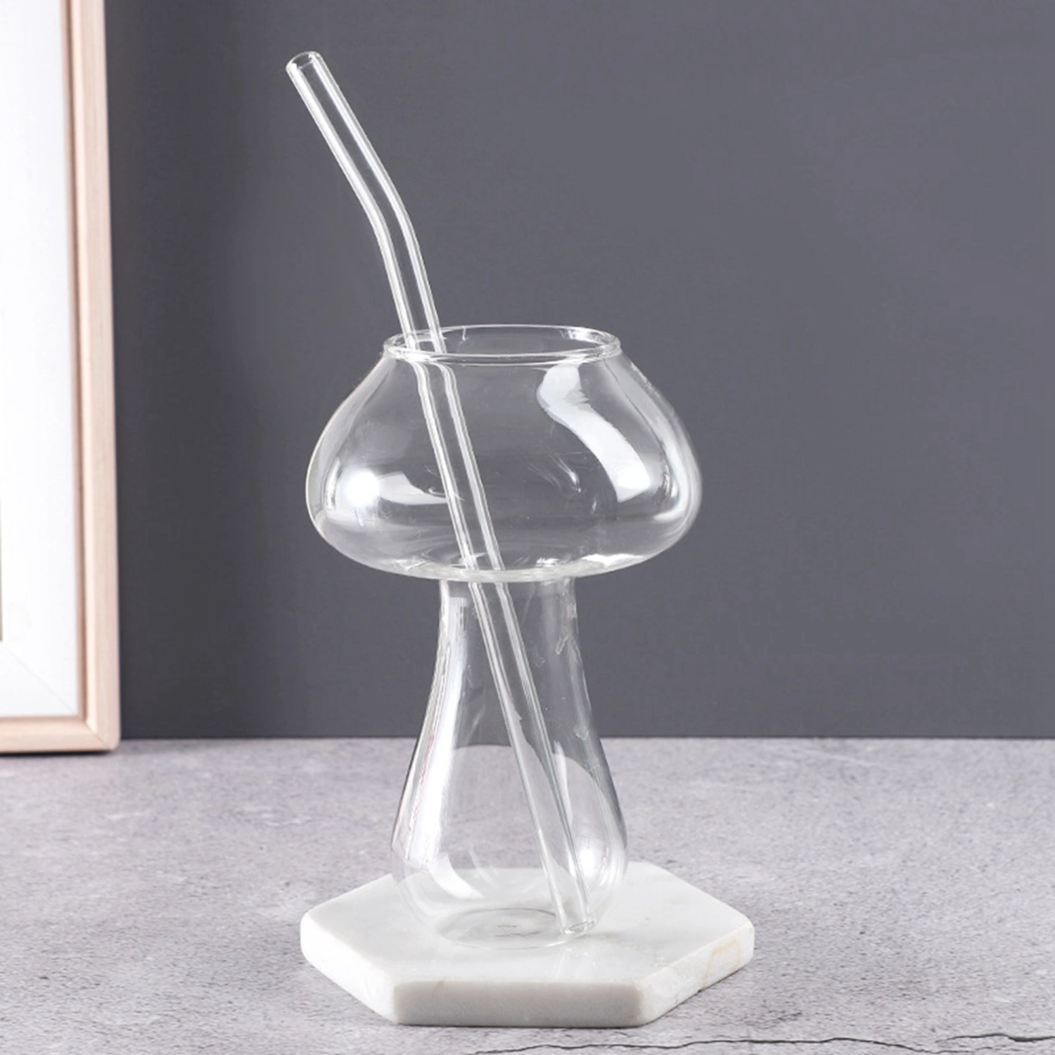 Mushroom Glass Cup, 280ml Coffee Cup Tea Milk Beer Drinking Cup