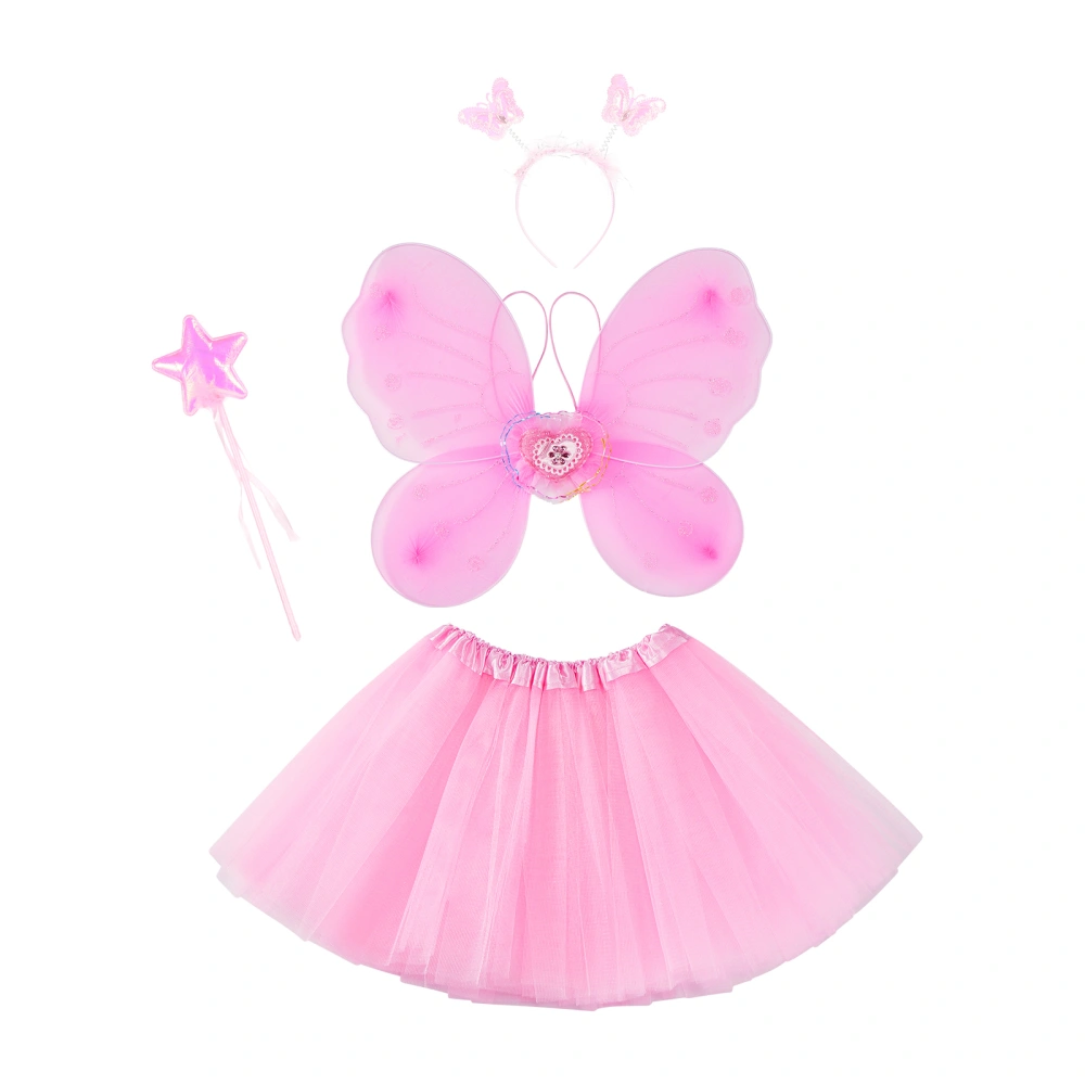 Butterfly Costume Set, Fairy Tutu Skirt + Wing + Wand + Headband