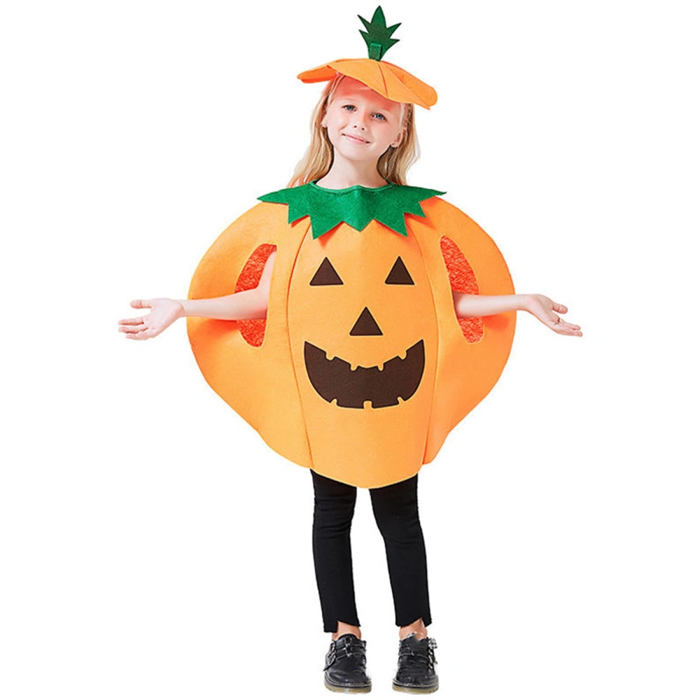 Adults Kids Halloween Costumes, Pumpkin Cloak, Mini Hat, Small Bag