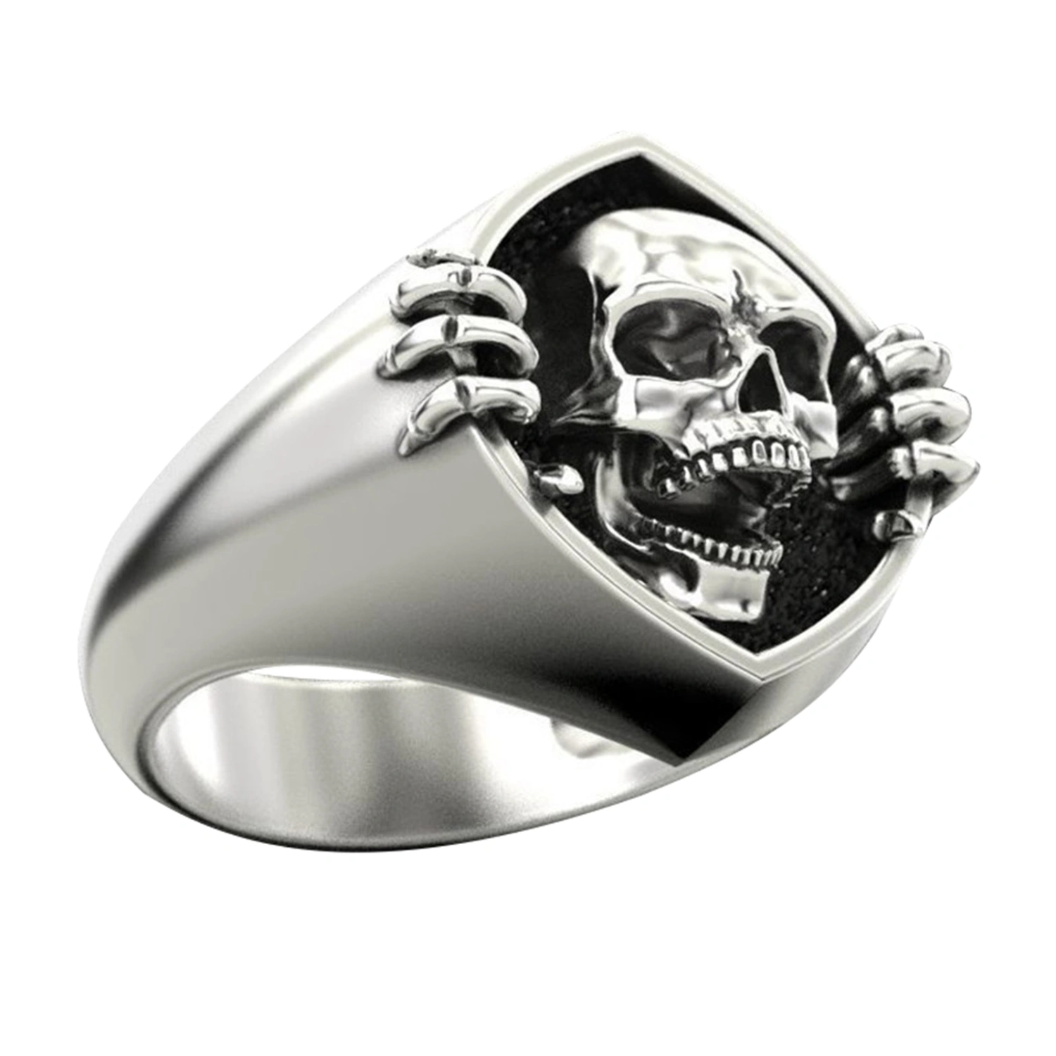 Vintage Skull Finger Ring Male Adult Metal Alloy Punk Stage Jewelry