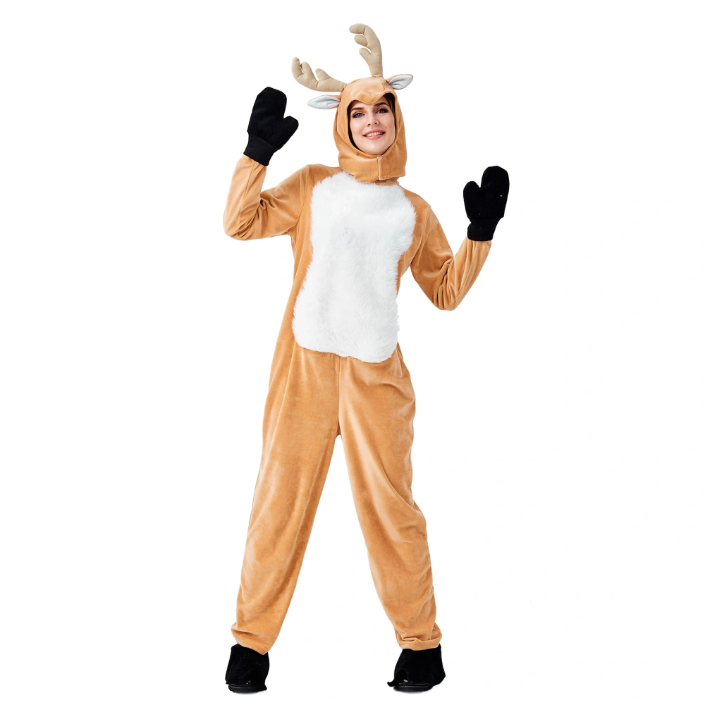 Halloween Cosplay Elk Long Sleeve Jumpsuit + Hat + Gloves + Foot Cover