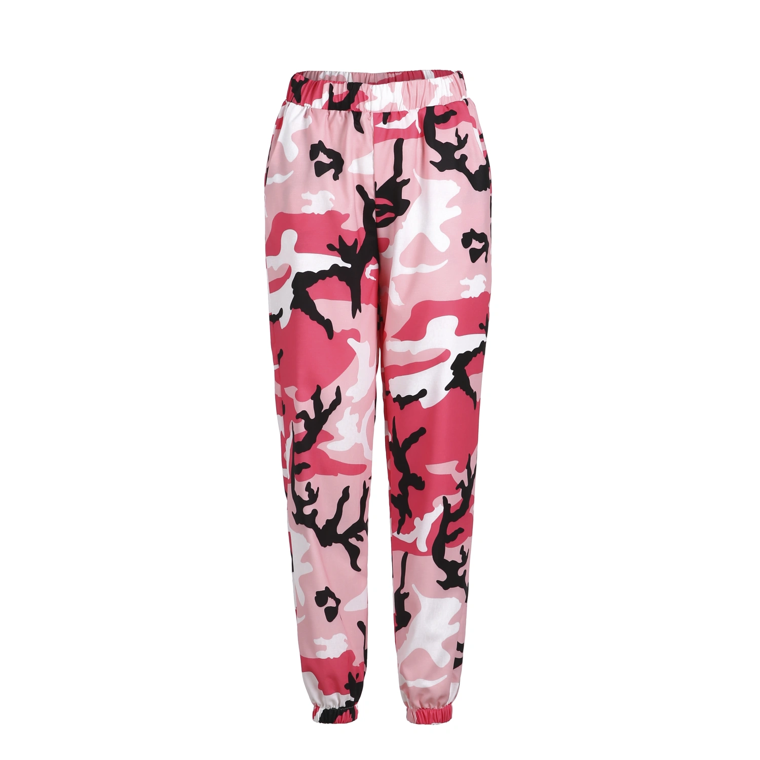 Woman's Camouflage Casual Trousers, Loose Long Elasticated Waist Pants