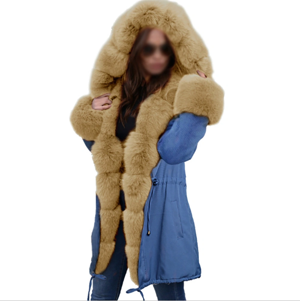 -Colour: Black-Blue, Grey-Blue, Brown-Blue, Red-Blue
    
    -Size: S/ M/ L/ XL
    
    -Supplies: 1 x Women Faux Fur Coat