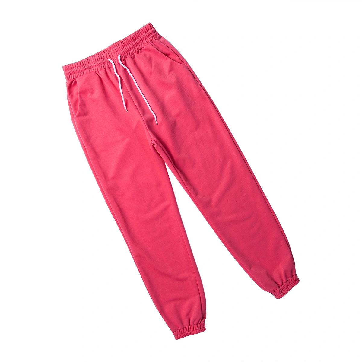 Women's High Waist Loose Long Pants Solid Color Drawstring Sweatpants