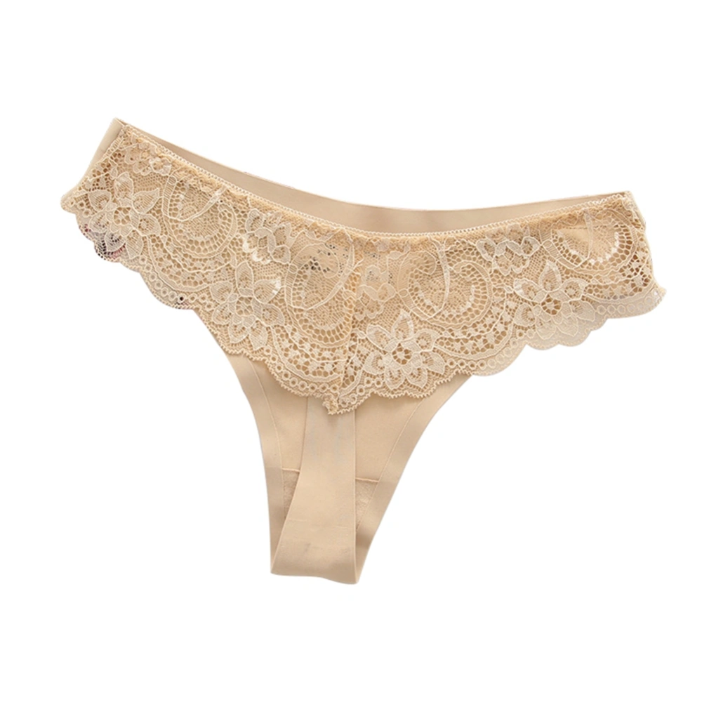 Women Cotton Sexy Lace Panties Low Waist Ultra Thin Seamless Ice silk G-string